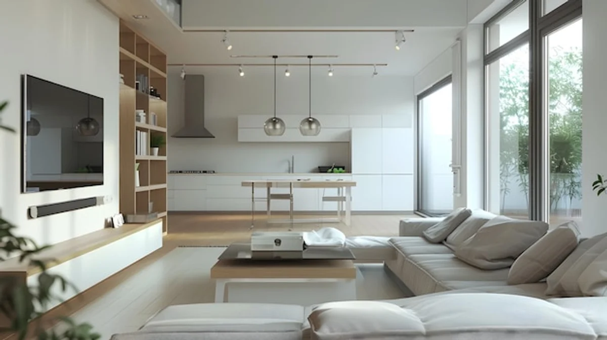 minimalist living room with natural light german home