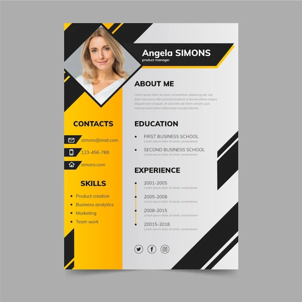 modern professional cv makeover before after