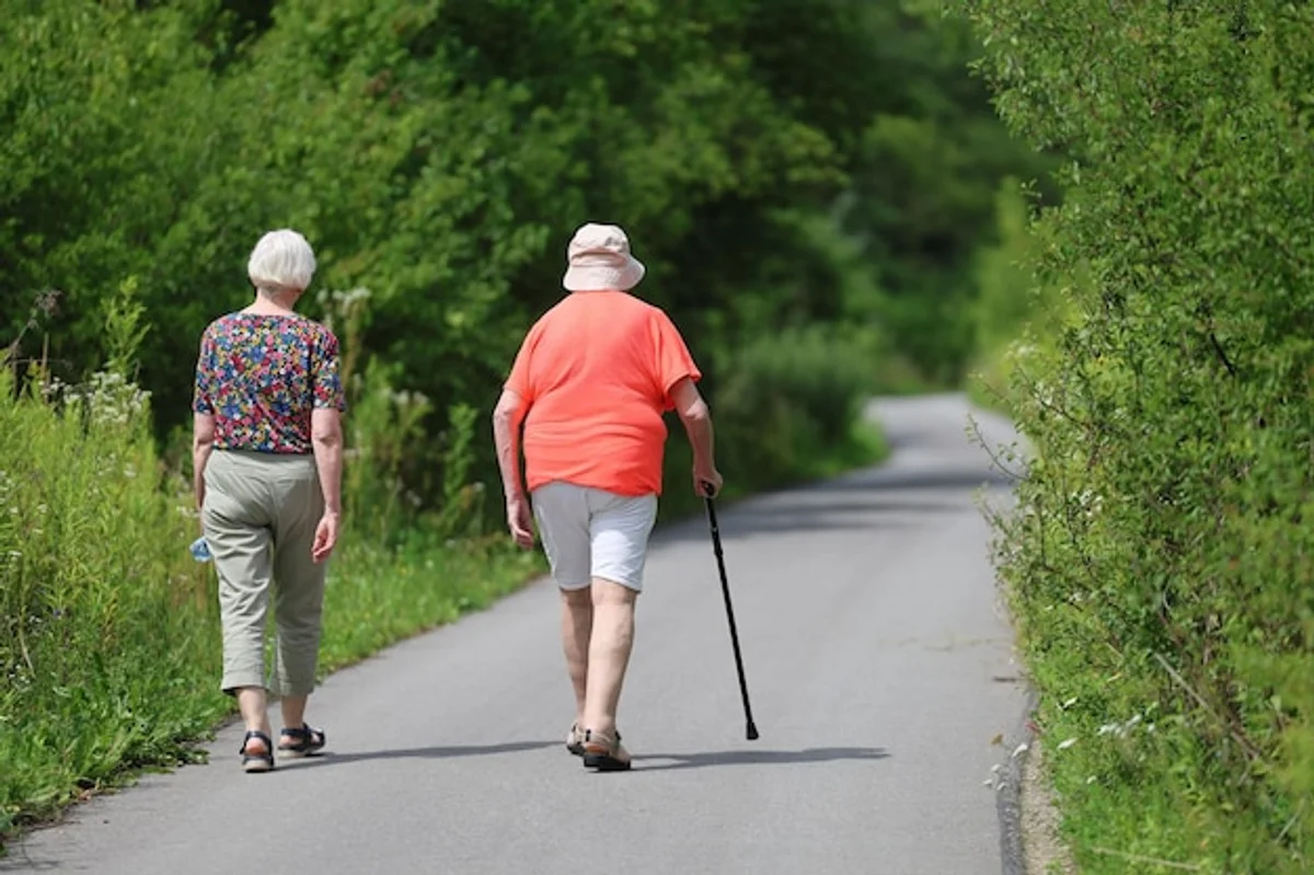 elderly couple traveling in germany nature
