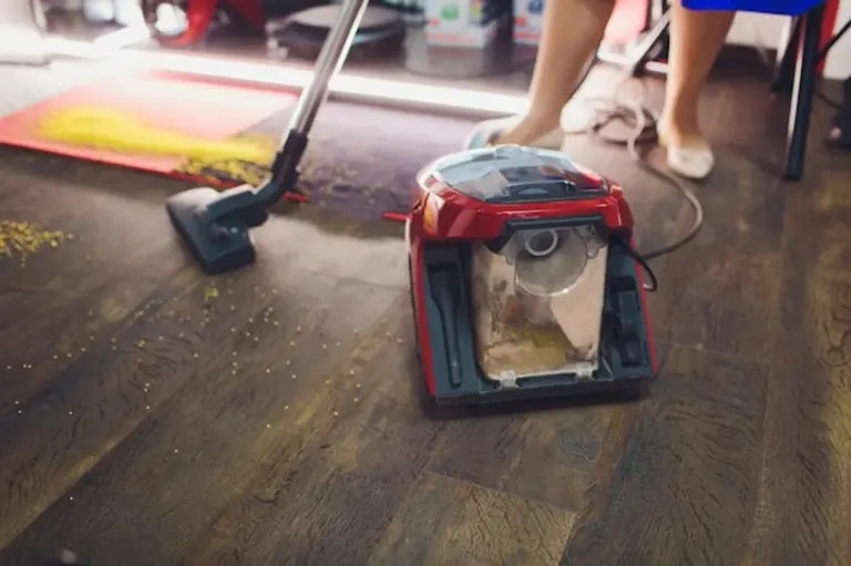 modern vacuum cleaner used properly on carpet