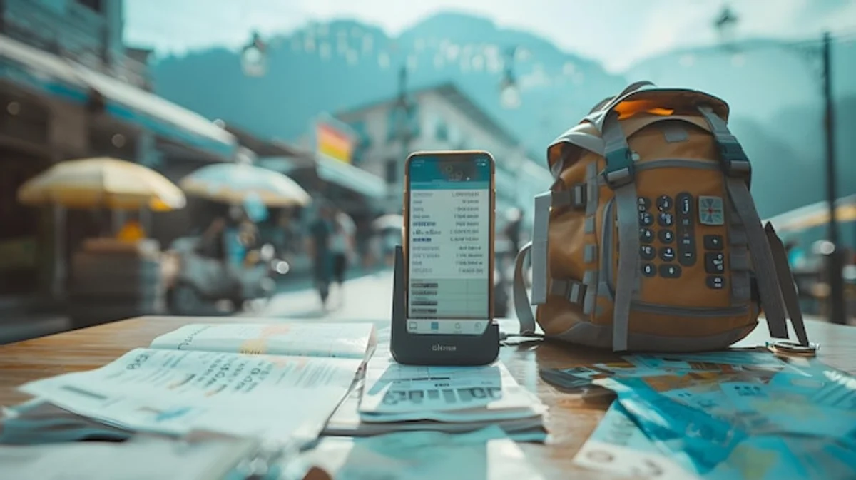 automated savings for vacation travel app illustration
