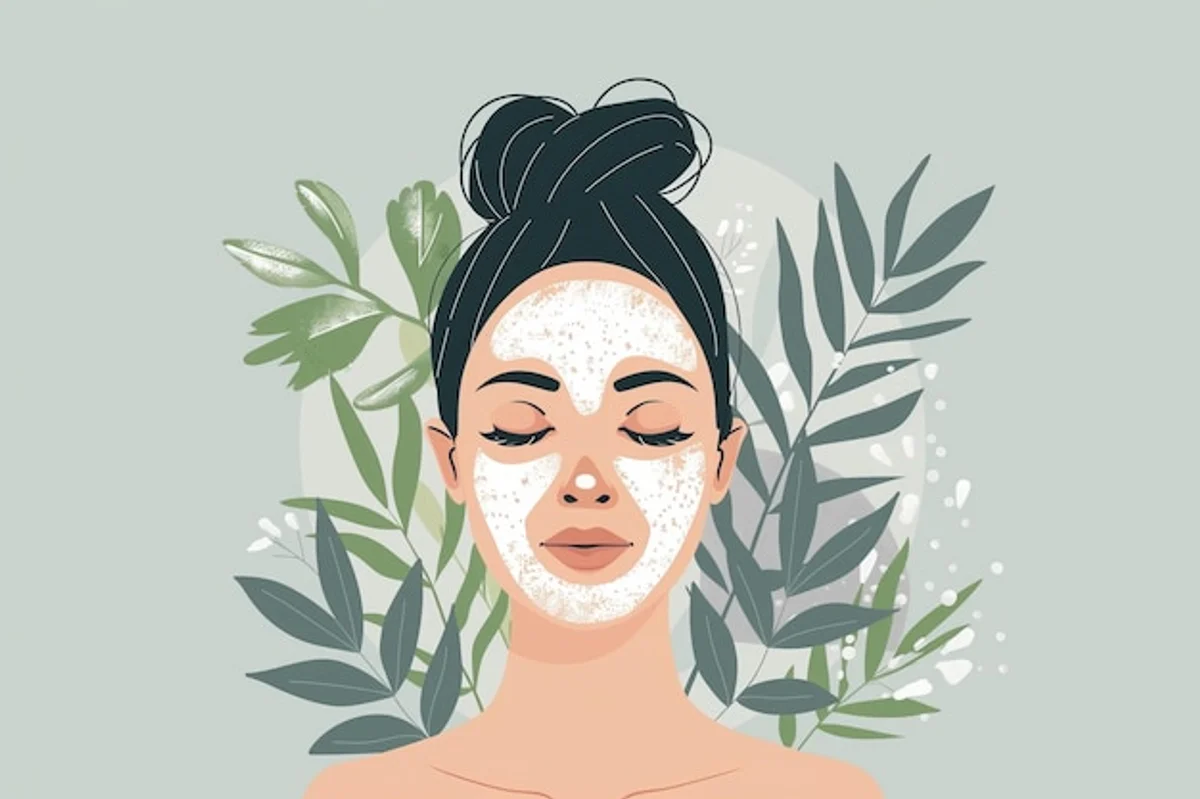 woman applying banana mask natural skincare bathroom