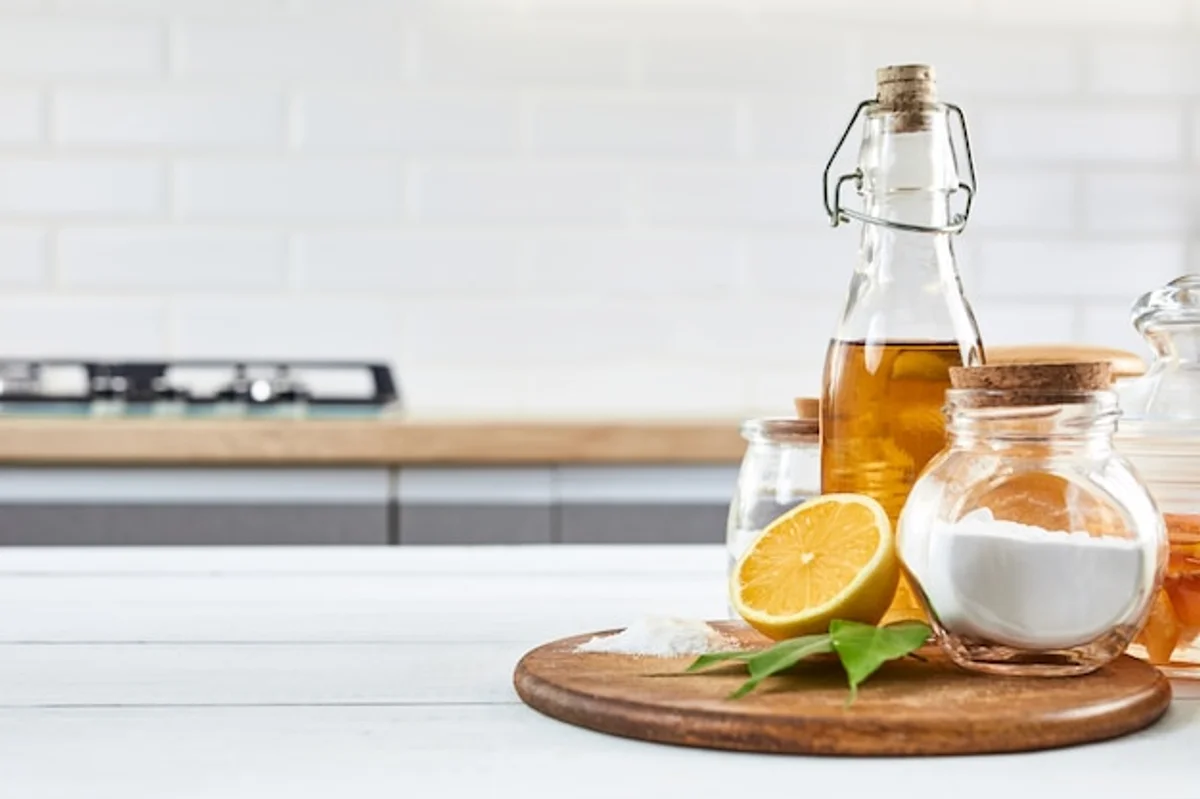 natural cleaning vinegar and baking soda kitchen