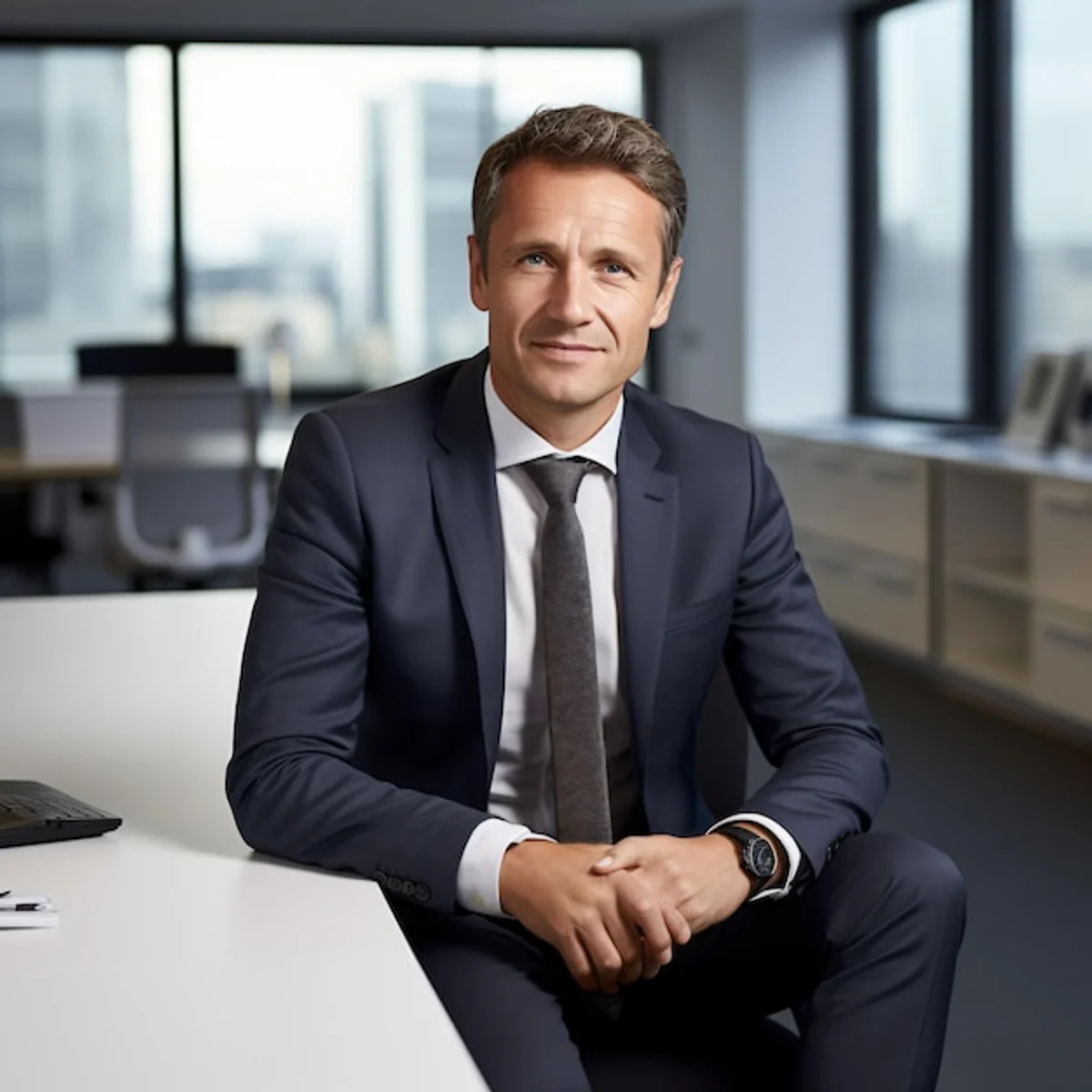 confident business networking adult professionals Germany