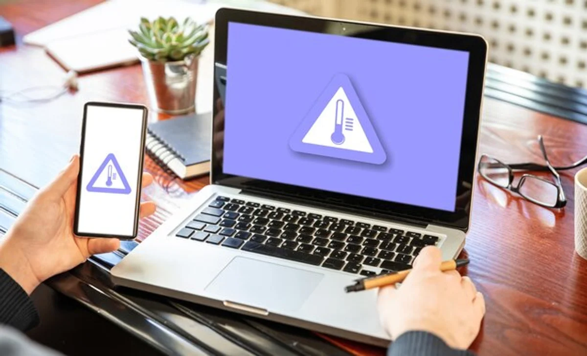 Laptop overheating warning screen
