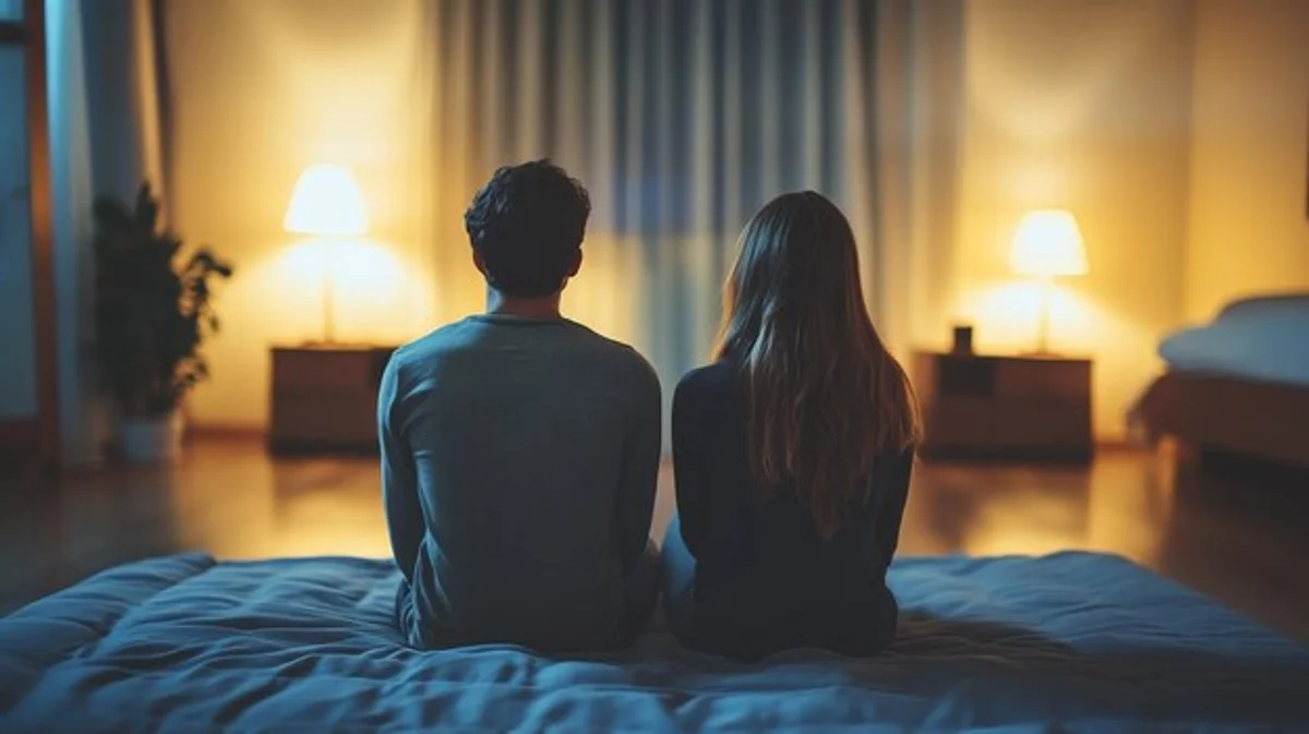 lonely couple sitting apart distance relationship problem