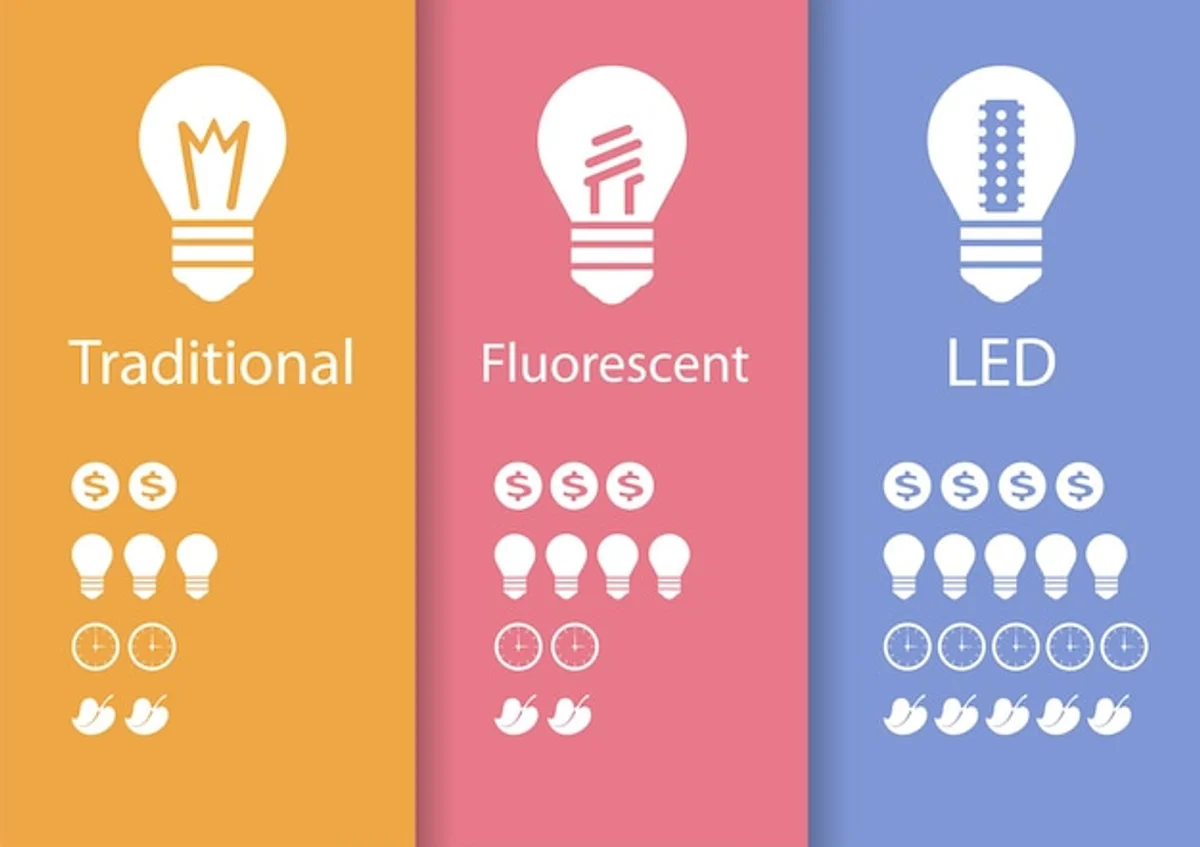 energy efficient lighting home LED vs traditional lamp