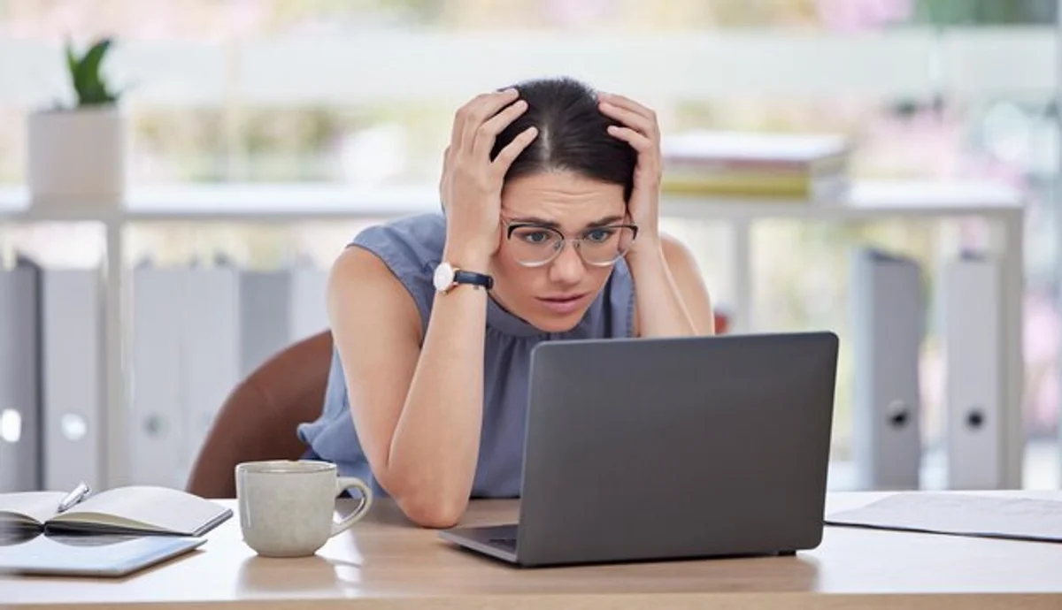 cybersecurity home office woman stressed