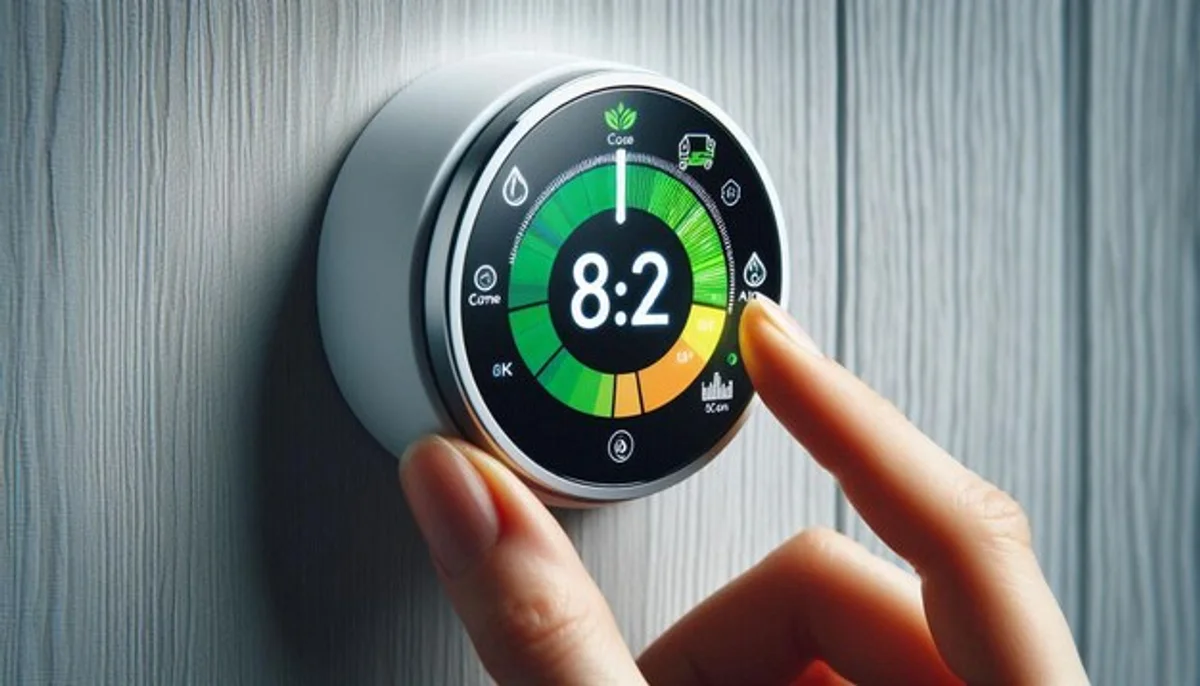energy saving smart thermostat display closeup