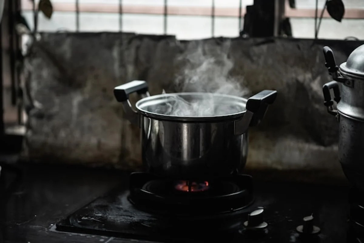 overcooked vegetables in pot sad home kitchen