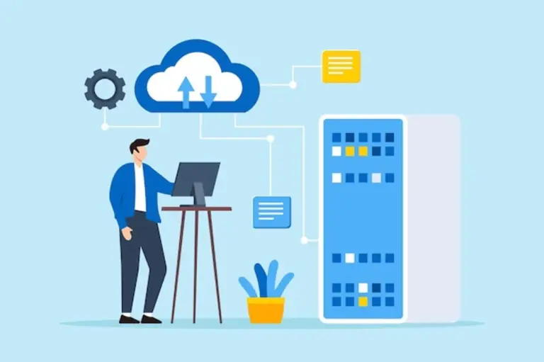 person protecting data digital devices backup concept