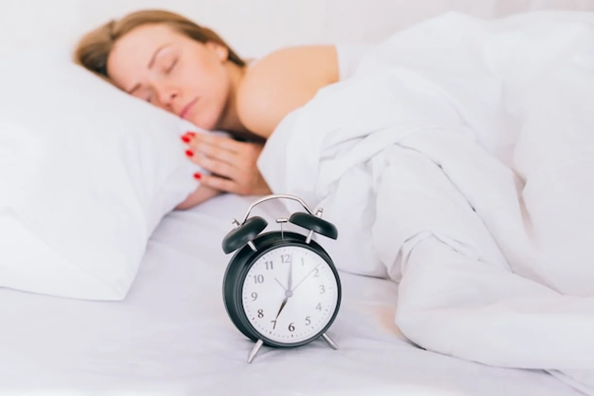 before after skin sleep effects woman bed morning mirror