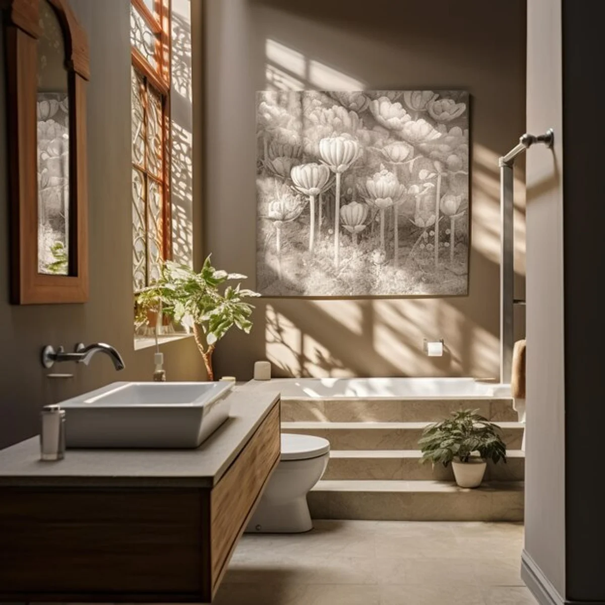 modern bathroom feng shui plants zen