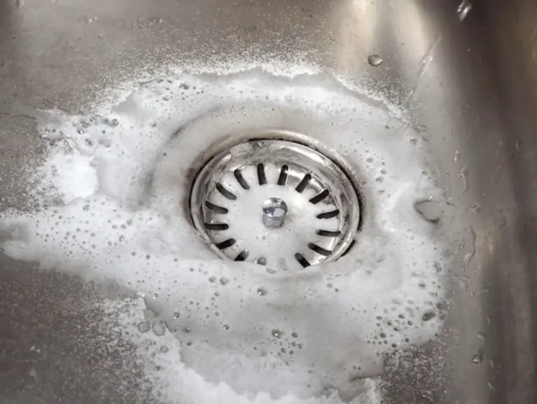 baking soda and vinegar cleaning close up stain removal kitchen