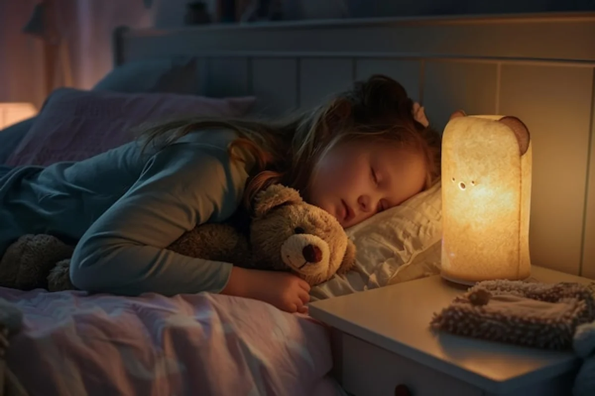 child cozy bedtime routine bedroom night