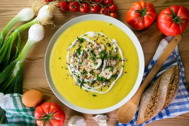 creamy vegan vegetable soup healthy rustic style