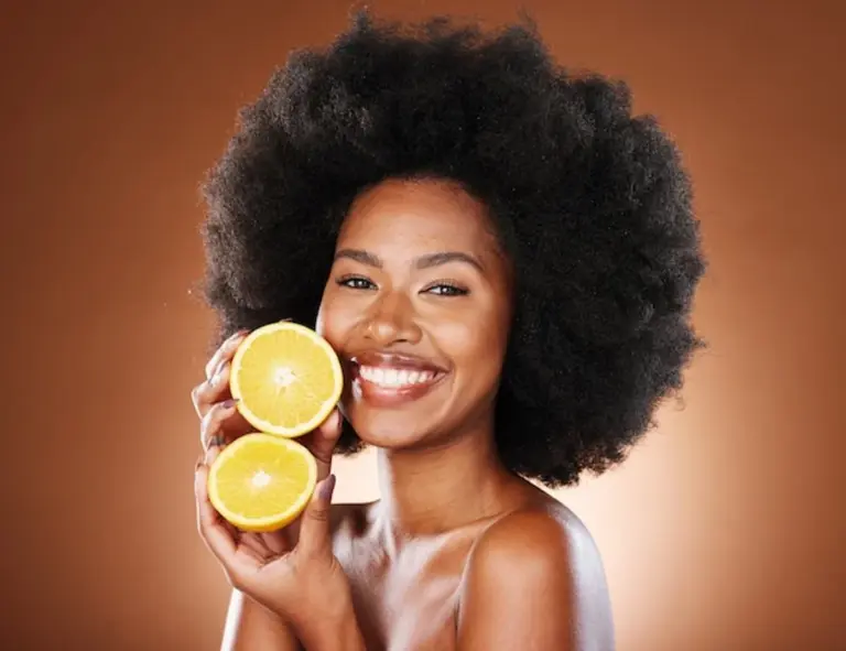 lemon skincare woman portrait natural face glowing