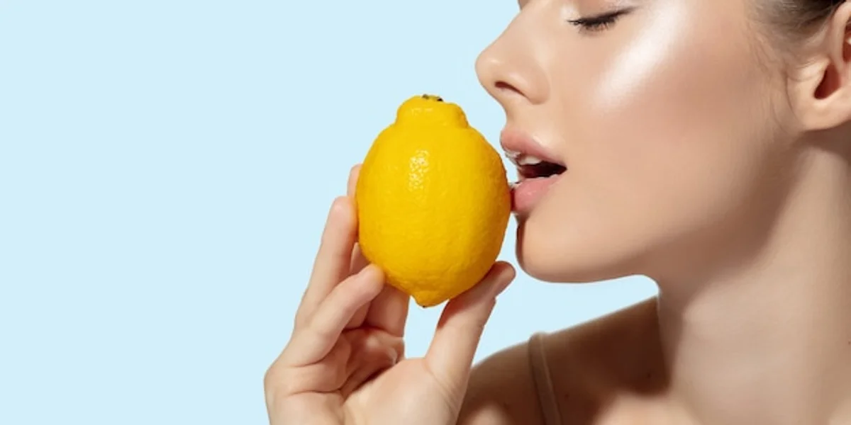 lemon juice skincare macro woman face healthy natural