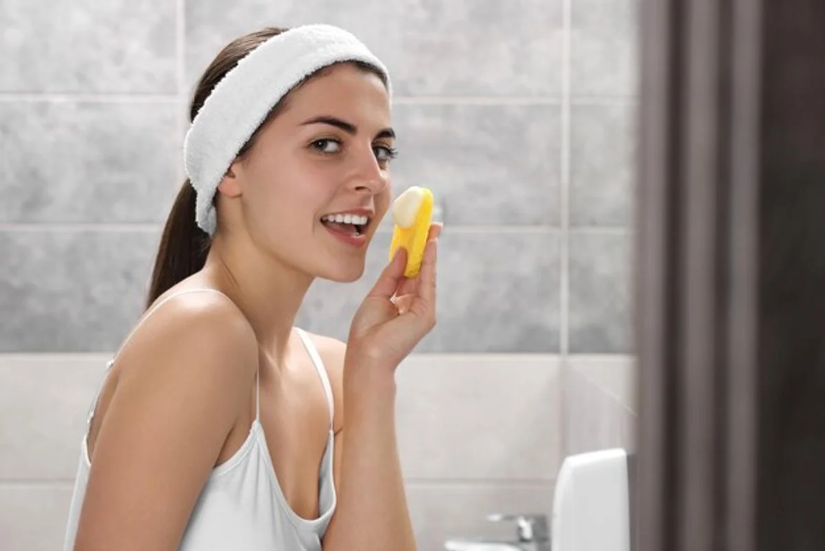 lemon facial skincare routine bathroom light