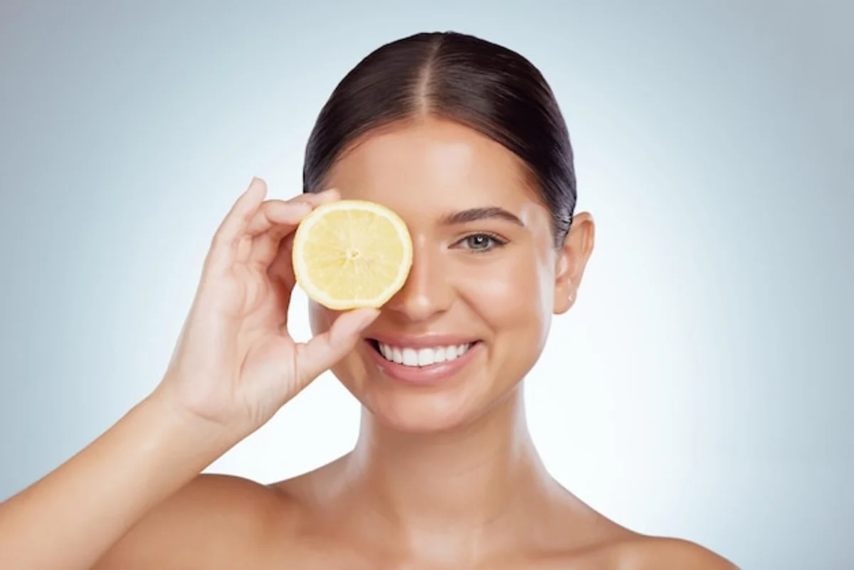 woman glowing skin lemon beauty natural