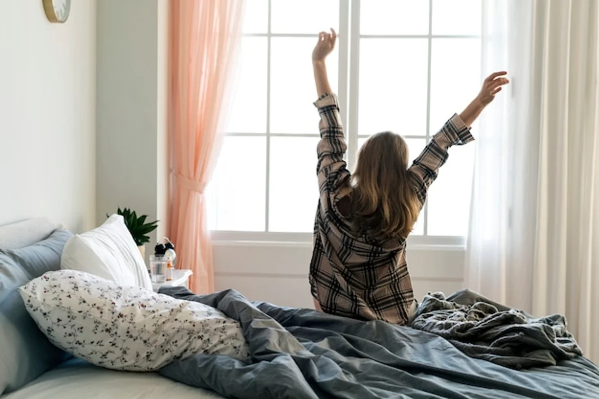 yoga woman morning window germany