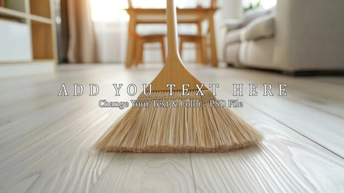 modern cleaning brush wooden floor