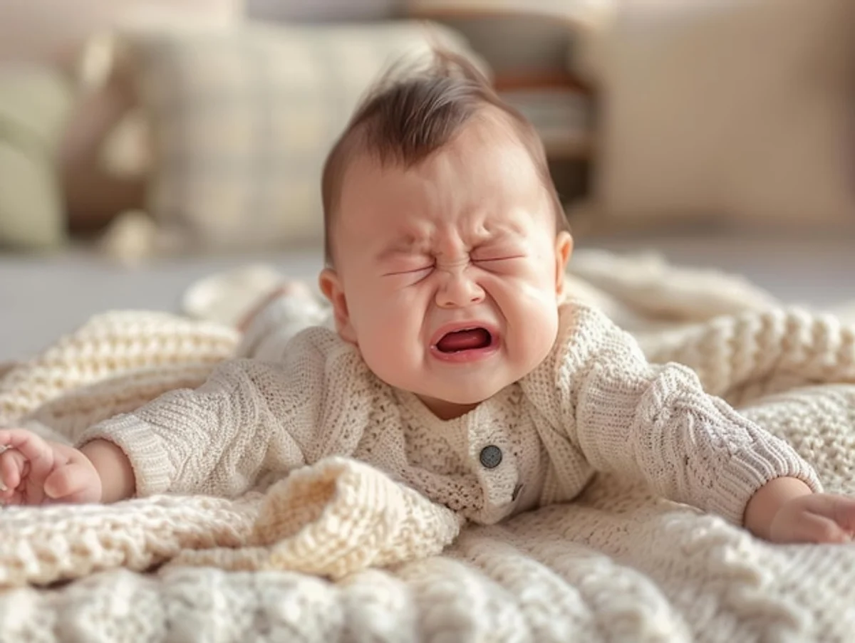 crying baby comfort cozy home