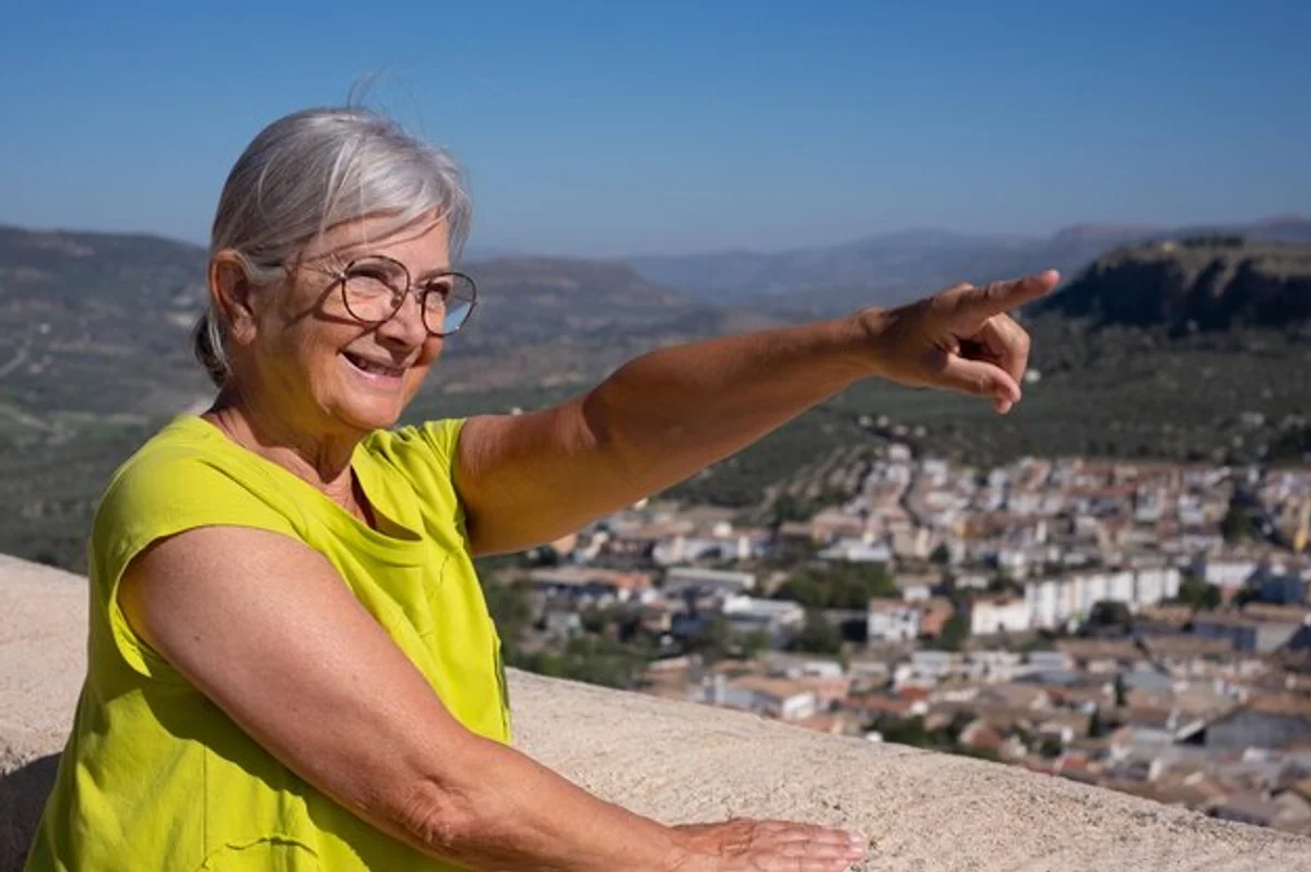 active seniors traveling europe train mountain landscape