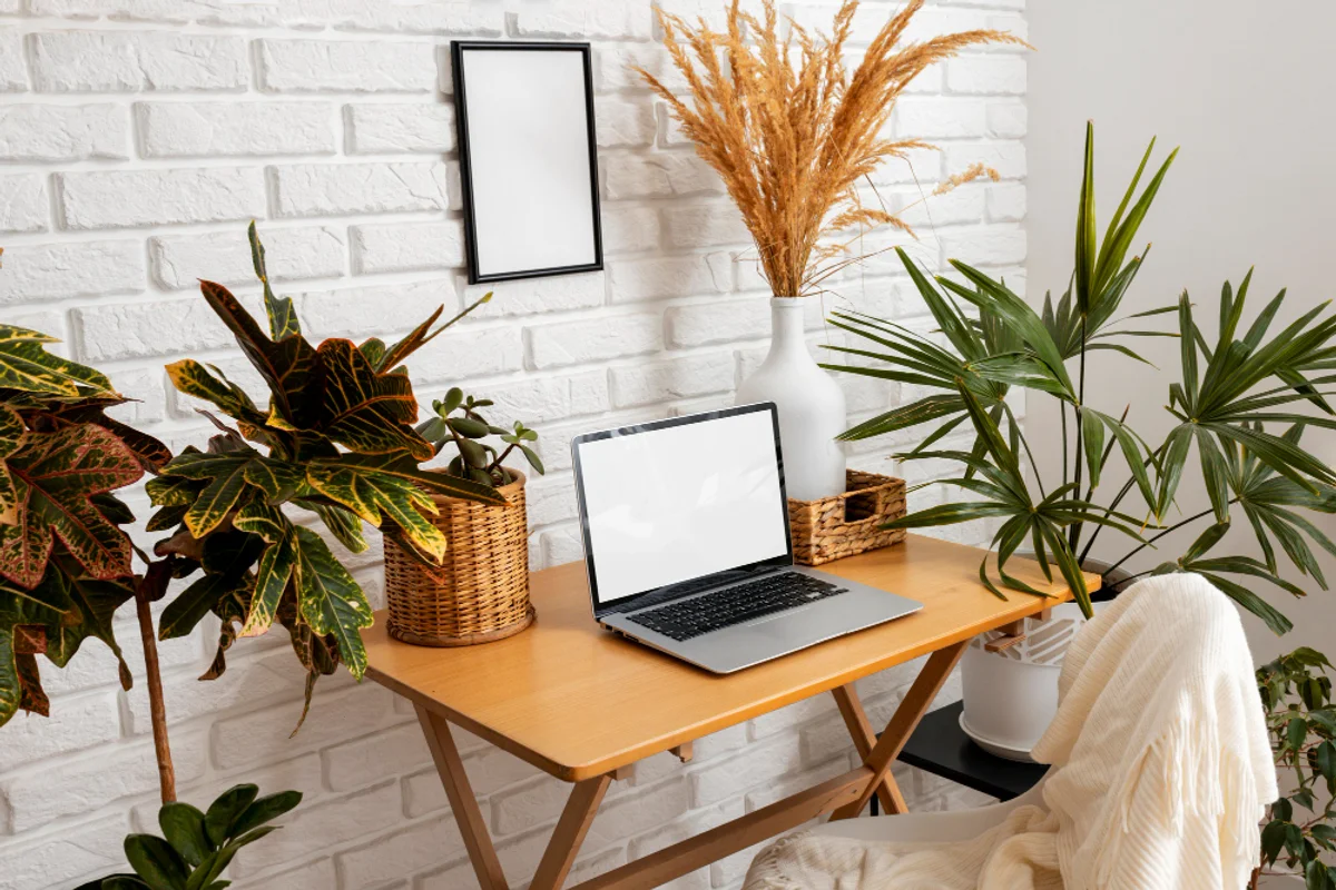 modern feng shui office desk tidy natural light germany