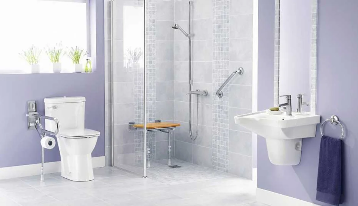 modern senior friendly bathroom with walk in shower germany