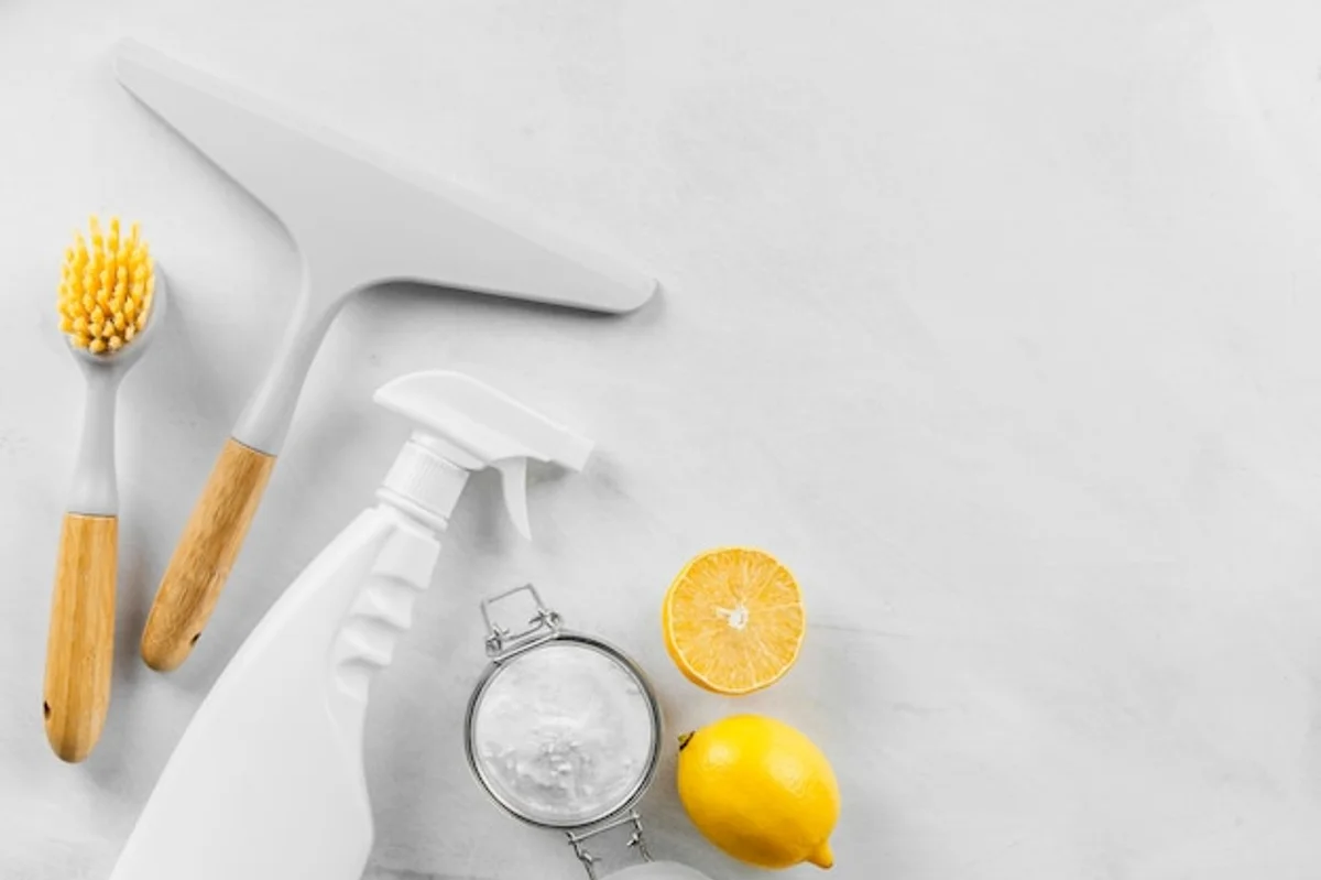 cleaning floor with vinegar and lemon