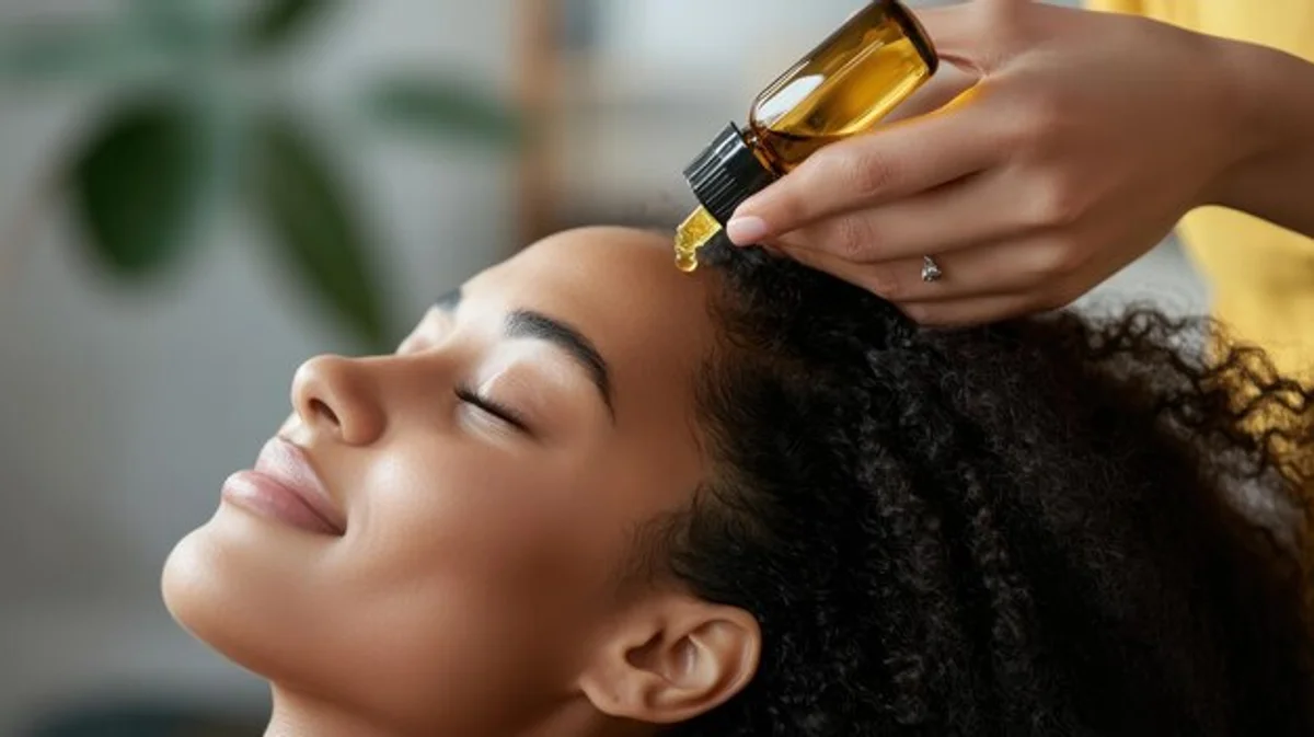 haircare routine with natural oils at home