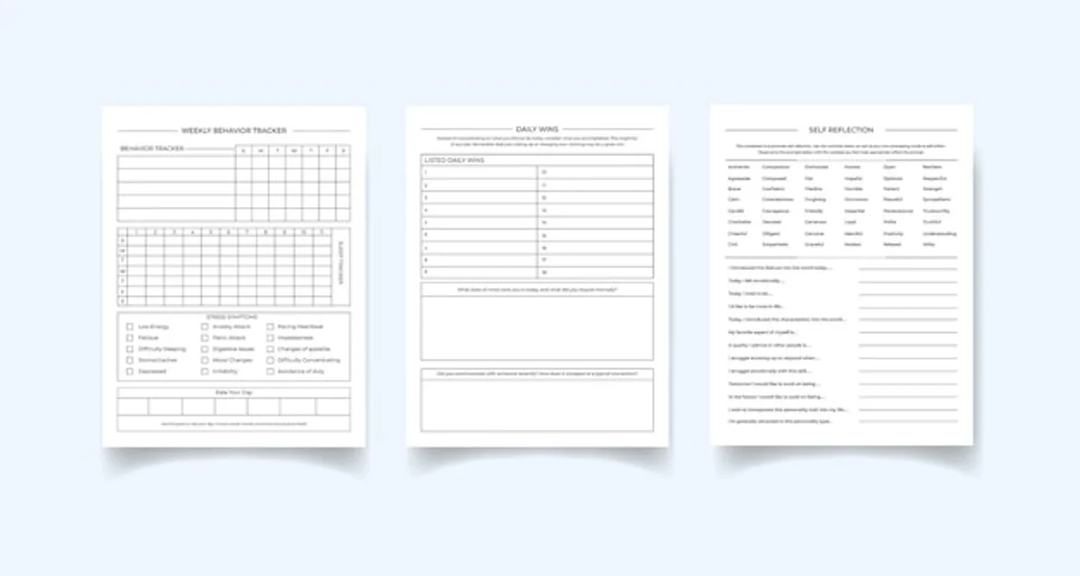 reflective productivity journal minimalistic