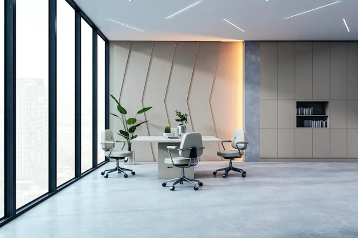 german home office desk setup modern