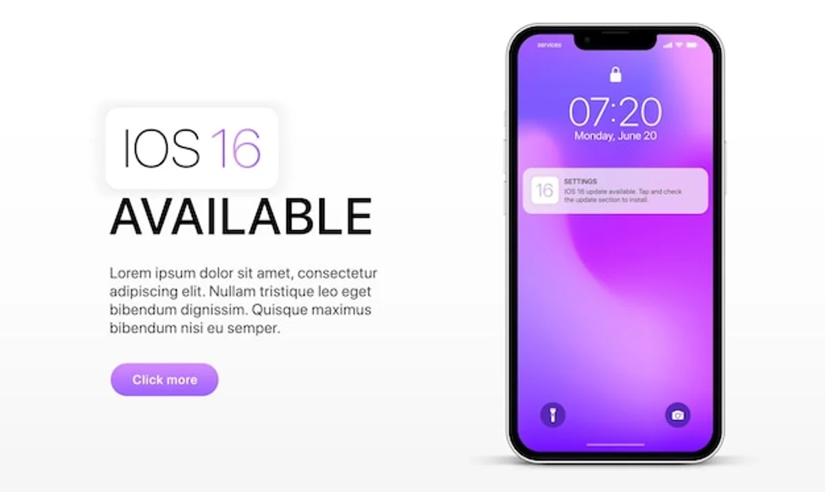 modern gadget update notification screen