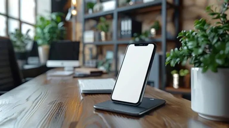 modern wireless charging smartphone workspace