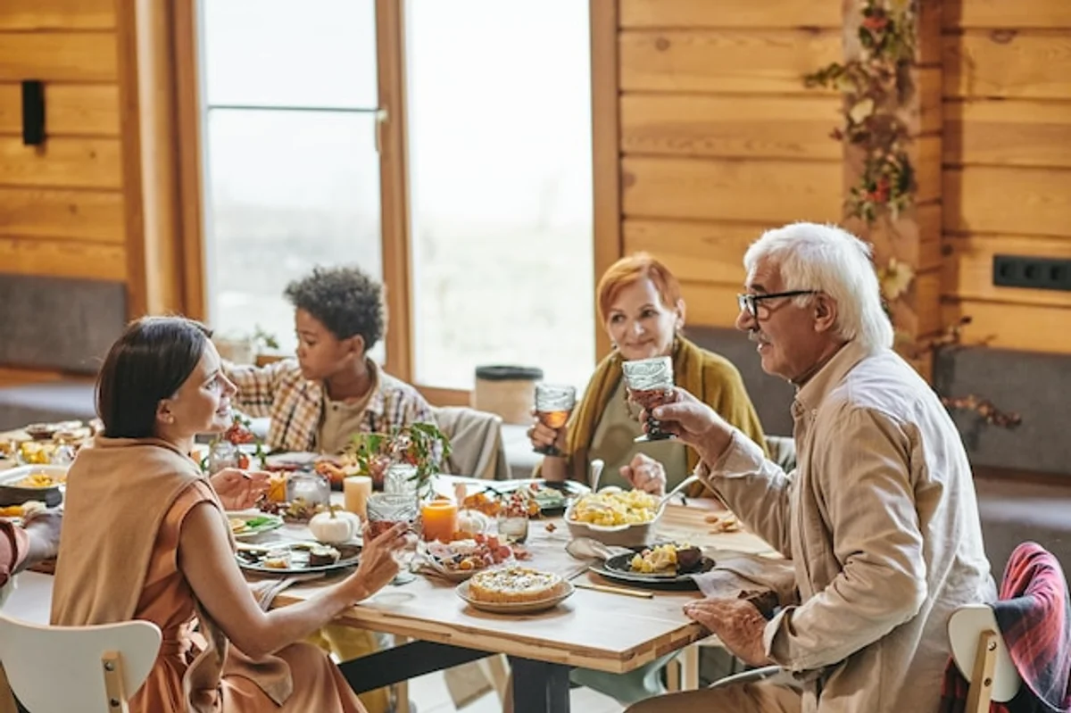 happy german family enjoying small luxury at home