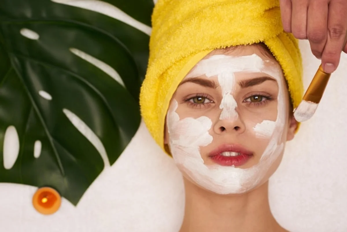 banana peel skincare routine woman applying