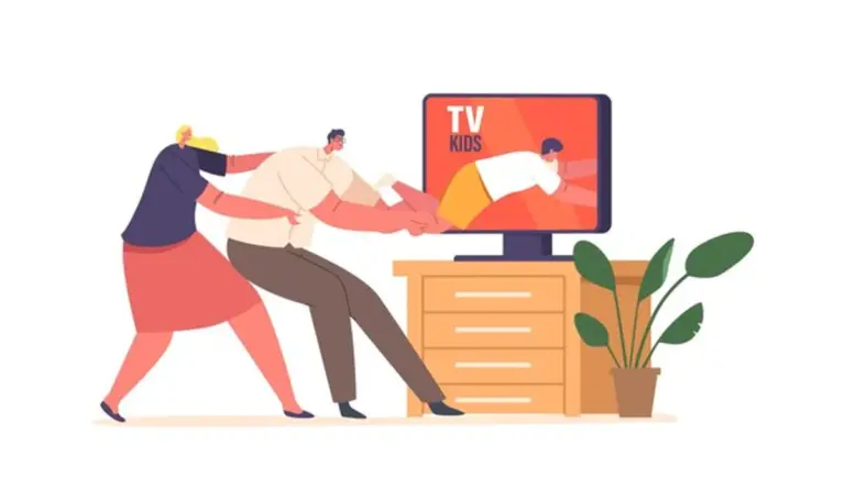 children family digital screens harm illustration