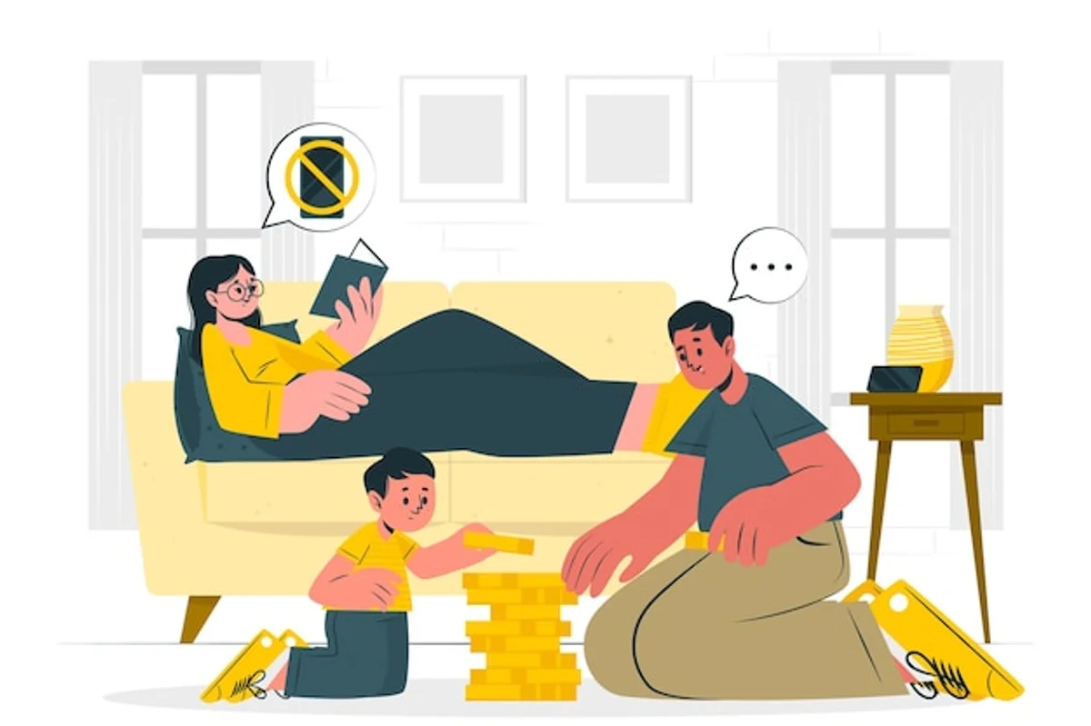 digital detox family playing boardgames no screens