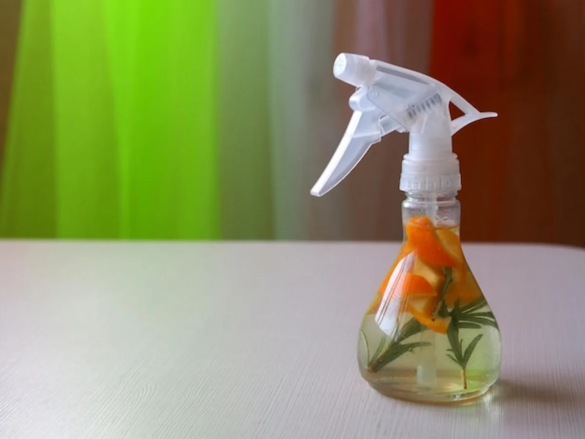 cleaning kitchen natural vinegar bottle