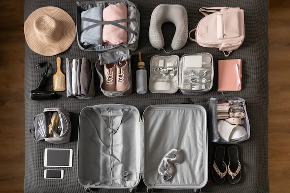 travel packing tips for backpackers overhead view