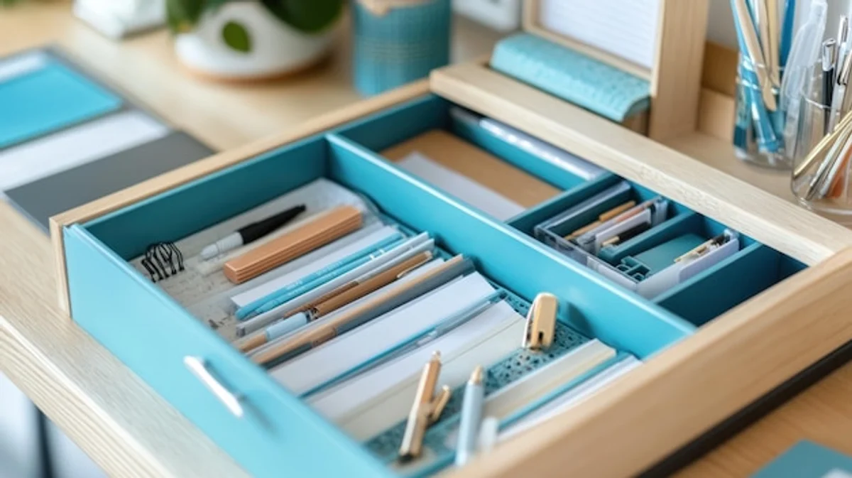 organized gadget storage drawer ideas minimalistic