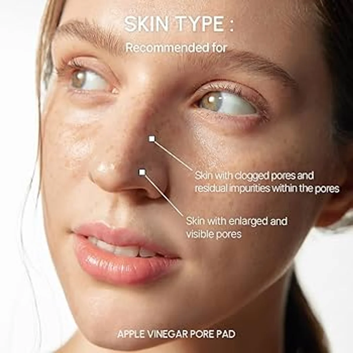 apple cider vinegar skincare woman face close up clean pores