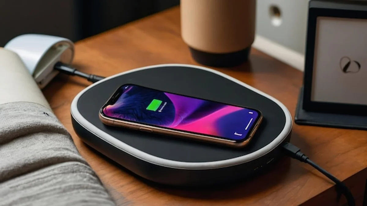charging smartphone at home night