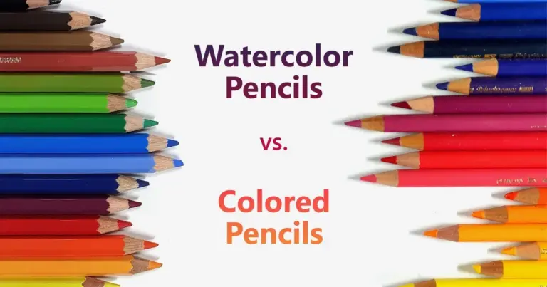 watercolor painting vs watercolor pencils, comparison flatlay, German artist