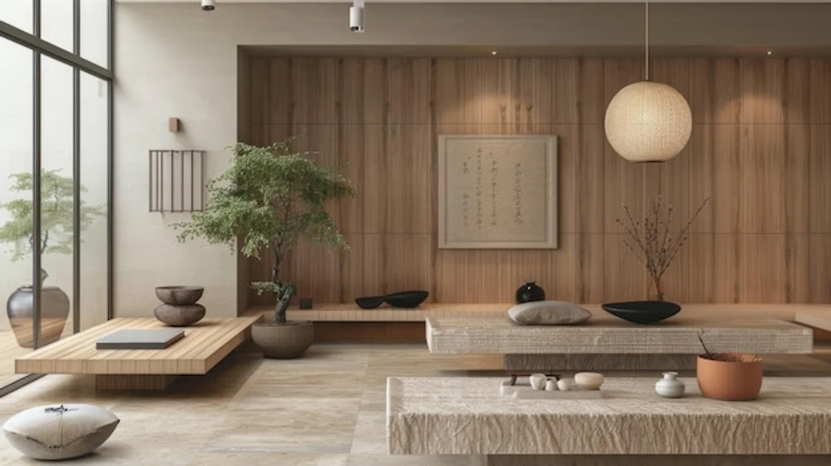 modern feng shui living room interior minimal japandi style harmony