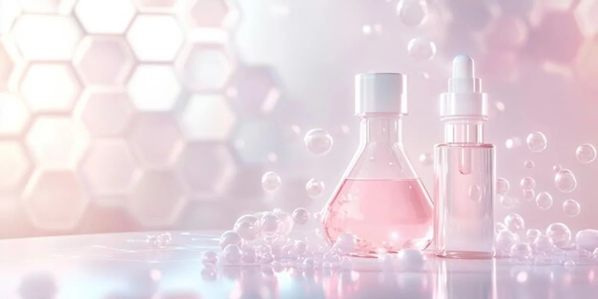 modern skincare products scientific background