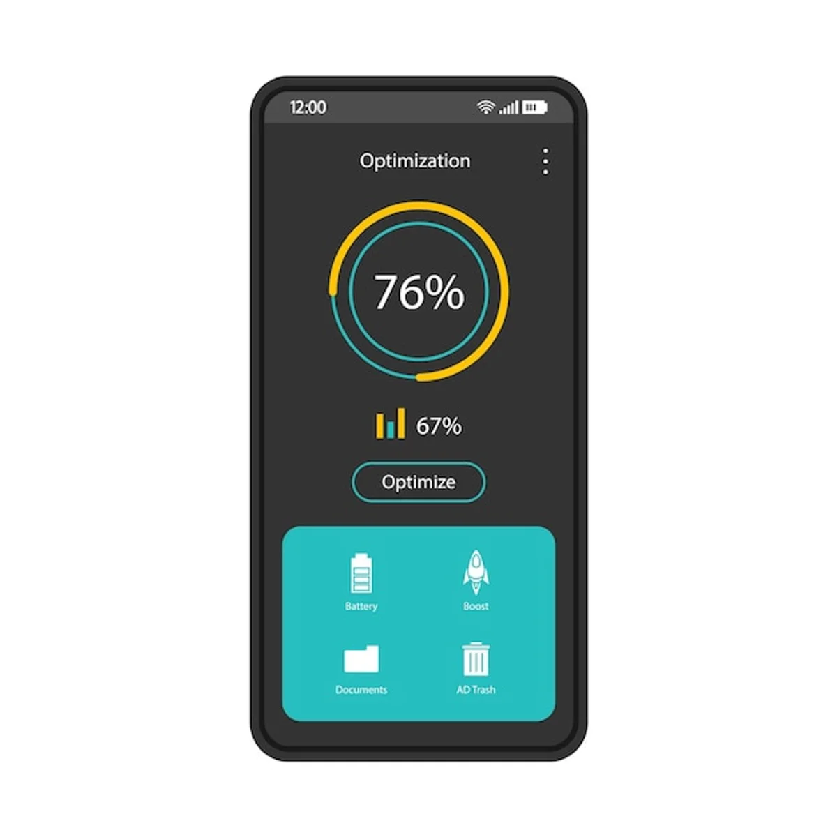 app showing battery health tips on smartphone