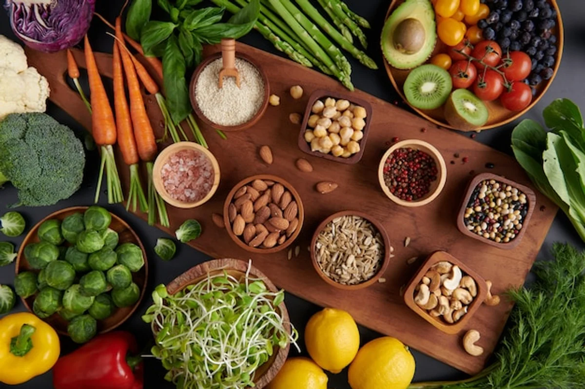 chia seeds on wooden spoon healthy breakfast energy modern kitchen